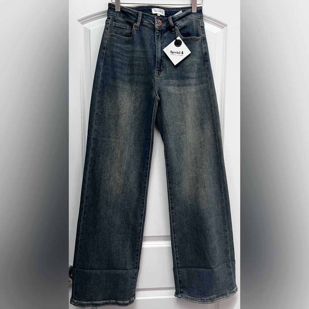 NWT Special A Wide Leg Jeans, Blue, 7/28W